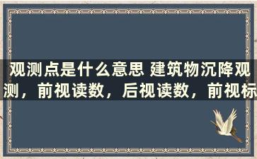 观测点是什么意思 建筑物沉降观测，前视读数，后视读数，前视标高，什么意思求解